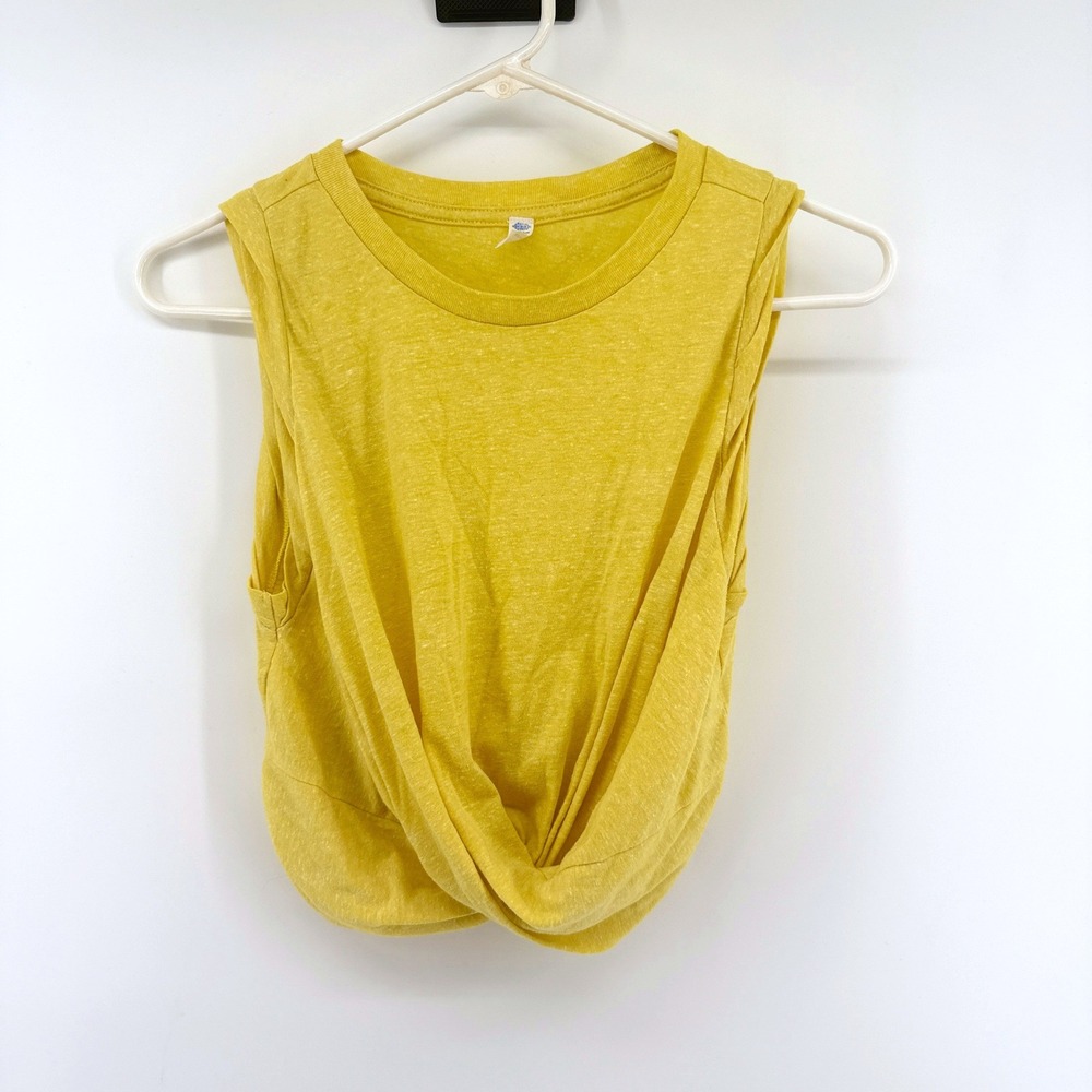 Free People Movement Tank Top Twist Front XS Yellow Womens FP Movement Love Tank